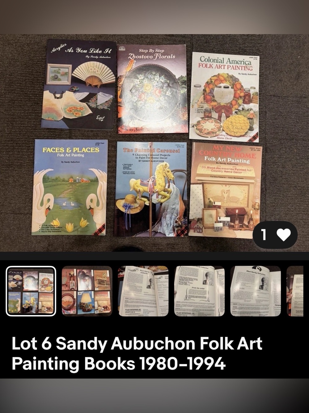Lot of 6 Sandy Aubuchon Folk Art Painting Books Colonial Carousel Zhostovo